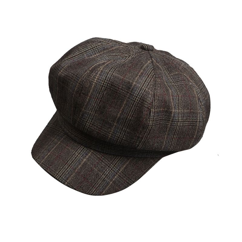 Japanese style Plaid Berets for four seasons