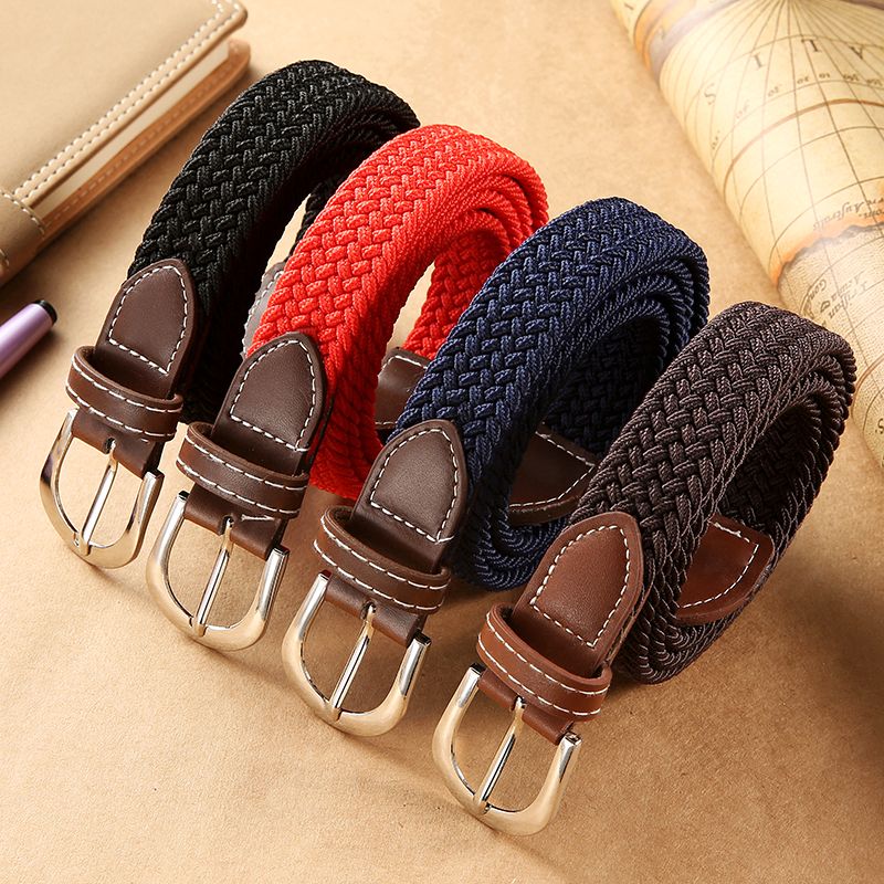 Lengthened leisure thin belt female student versatile canvas woven belt large fashion elastic elastic youth belt