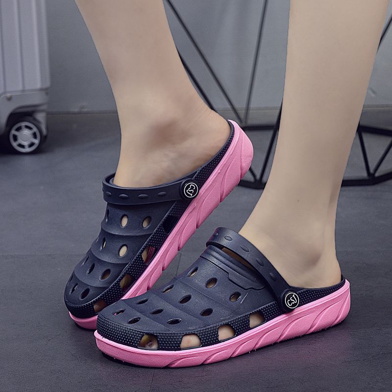 两用硅胶旅游度假凉鞋乳胶越南沙滩鞋洞洞