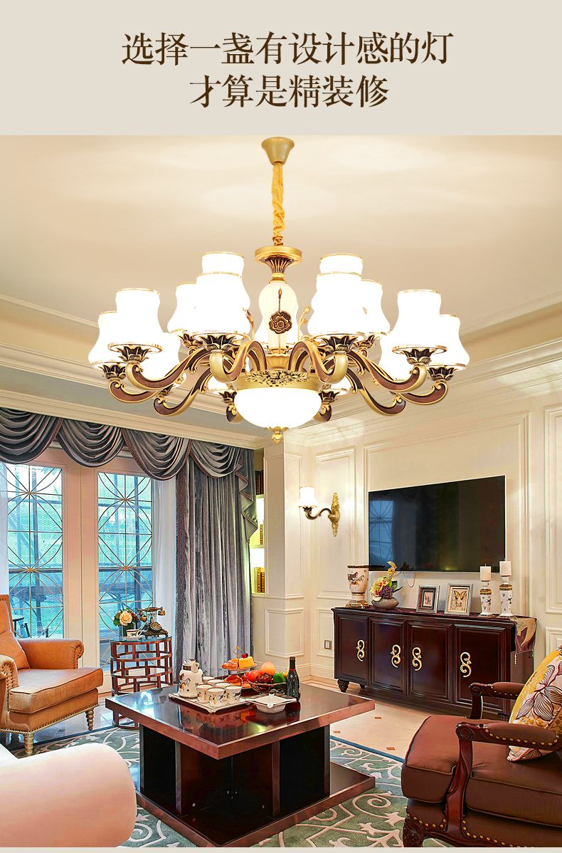 欧式客厅吊灯简约现代2020新款奢华大气卧室家用水晶灯具led灯饰
