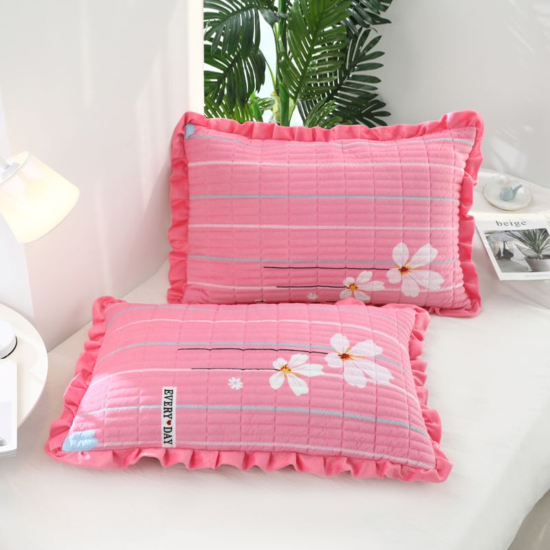 加厚水晶绒珊瑚绒枕套一对装夹棉加绒保暖枕头套法兰绒毛绒枕芯套