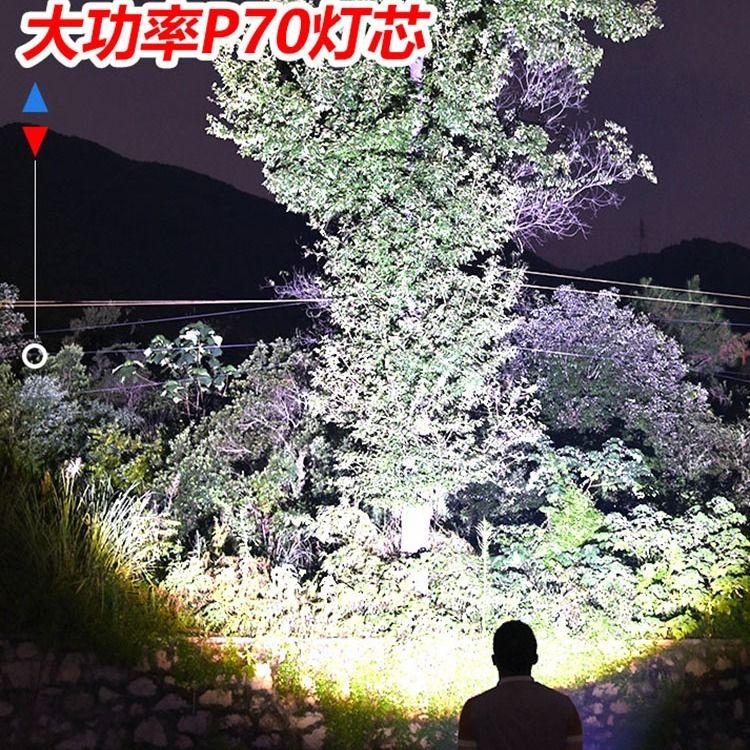 P70手电筒强光可充电式超亮远射特种兵野外户外家用氙气小型led灯