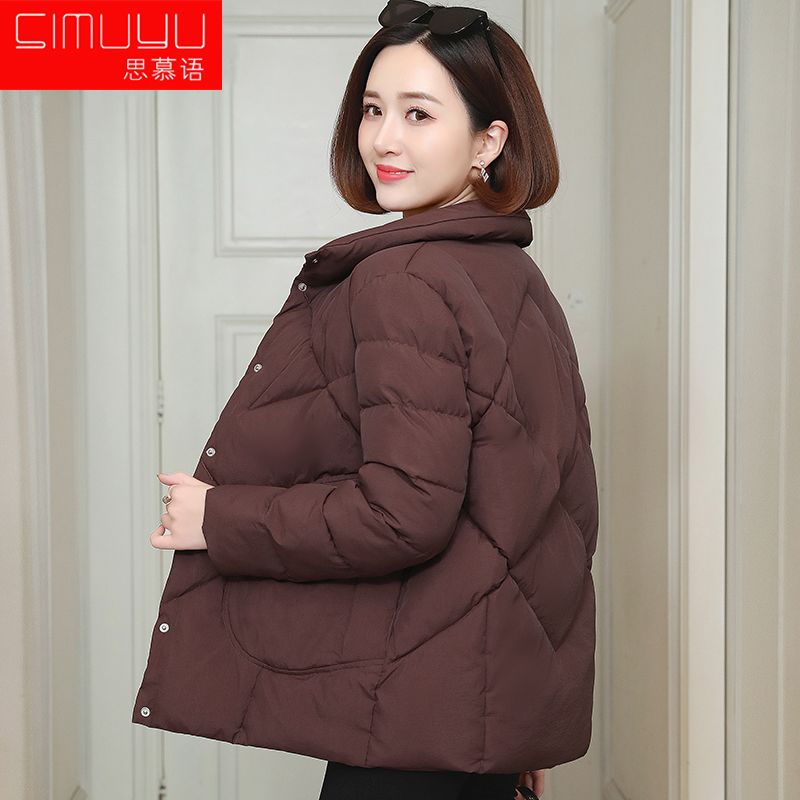 妈妈轻薄短款棉衣女2021新款冬季韩版宽松保暖羽绒棉服冬装外套女