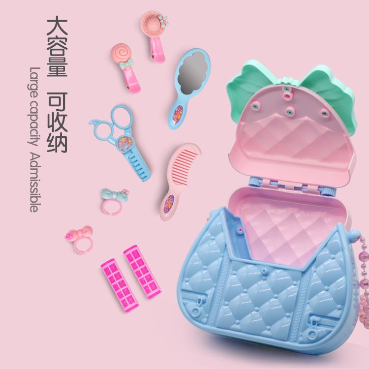 Children's Toy Bag Princess hand-held messenger bag simulation jewelry family dressing Set Girl Birthday Gift