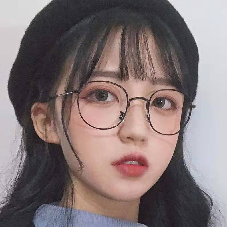 Korean retro small oval frame short-sighted glasses female art student glasses frame cute flat glasses frame men's fashion