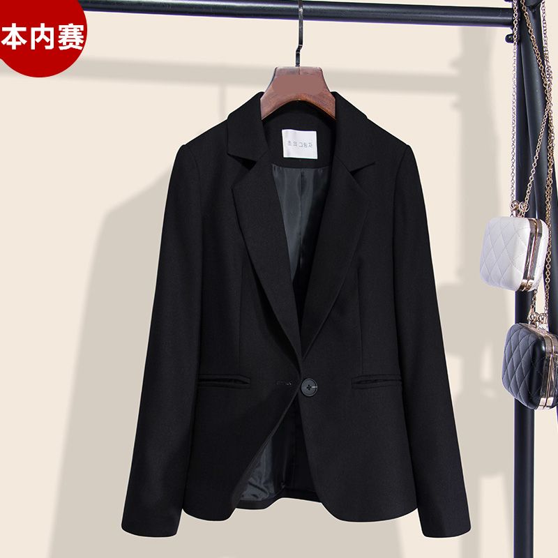 Professional black small suit jacket for women new slim fit Korean style internet celebrity casual small man top small suit autumn and winter