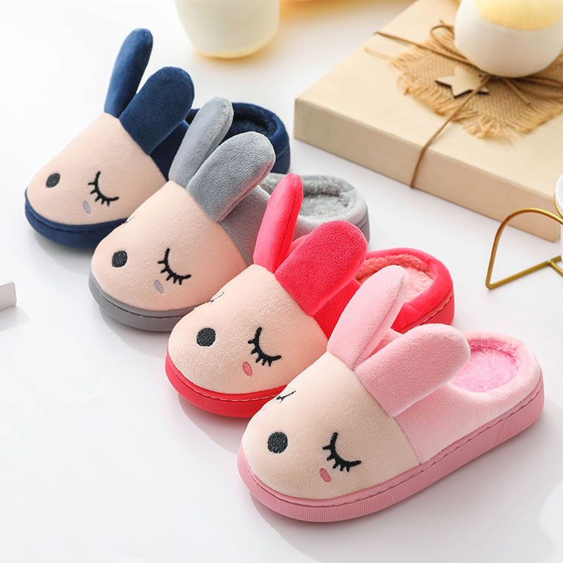 [Thickened Warm Anti-slip] Children's Cotton Slippers Girls Slippers Men's Autumn and Winter Fur Shoes Kids Baby Home Shoes