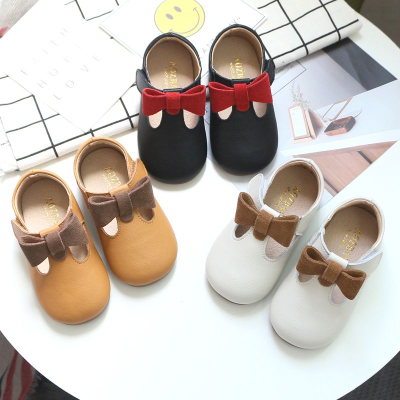 Girl's leather shoes princess shoes autumn new soft soled baby beans shoes small children's shoes Korean version of children's grandmother shoes