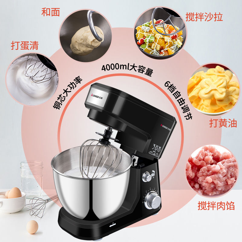 志高台式打蛋器电动厨师机家用多功能和面机奶油小型全自动搅拌机