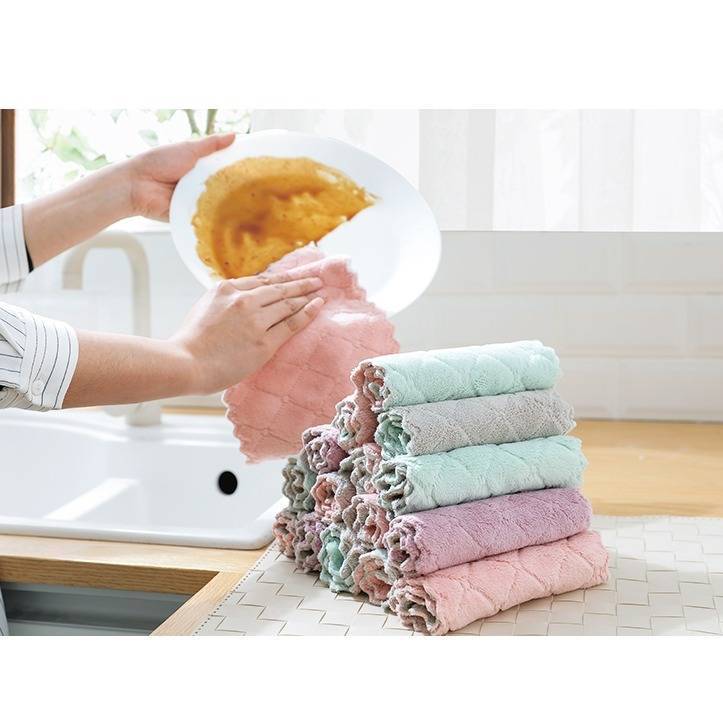 Non-stick oil rag kitchen absorbent wipe table wipe bowl does not shed hair wash cloth towel wipe hand towel 100 clean cloth towel cleaning towel