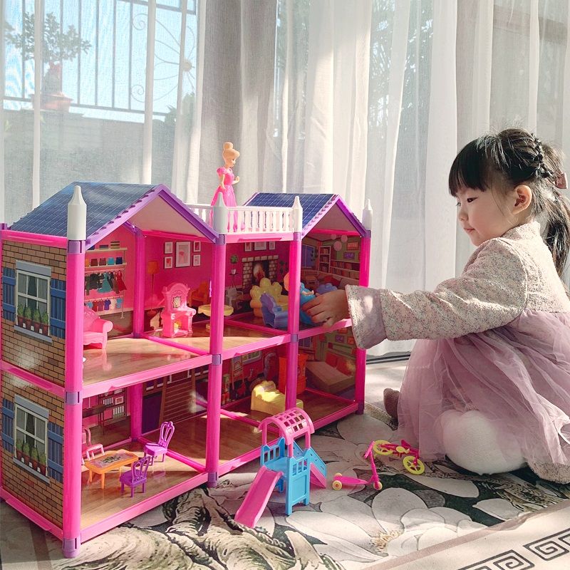 Children's family assembly Barbie Doll House Villa Gift Box Set Princess Castle simulation house girl toys
