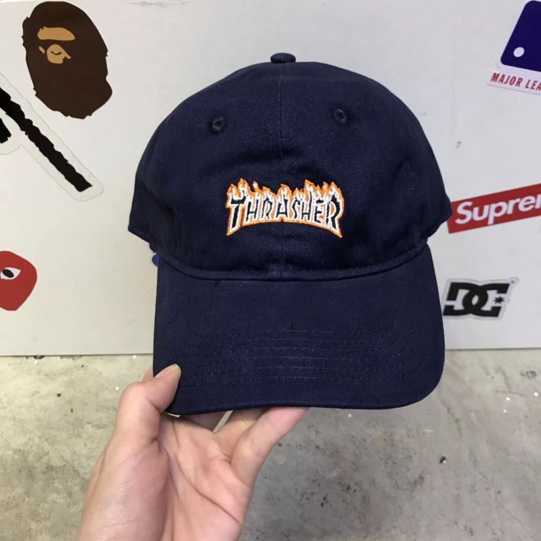 車車代購 潮牌新款潮牌帽Thrasher Flame Old Timer Hat火焰彎檐帽棒球帽鴨舌帽