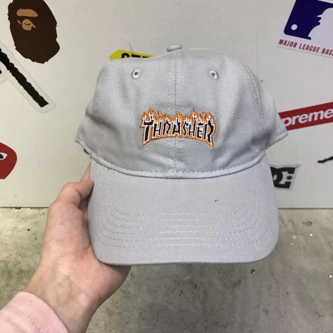 車車代購 潮牌新款潮牌帽Thrasher Flame Old Timer Hat火焰彎檐帽棒球帽鴨舌帽