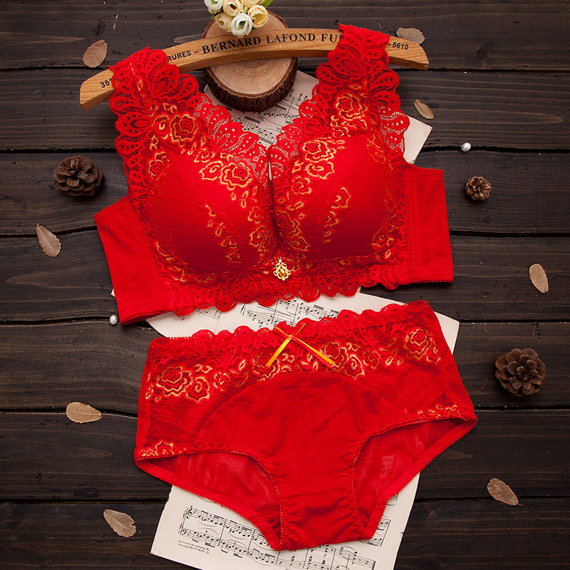 Benmingnian underwear suit women's underwear new year's big red bra
