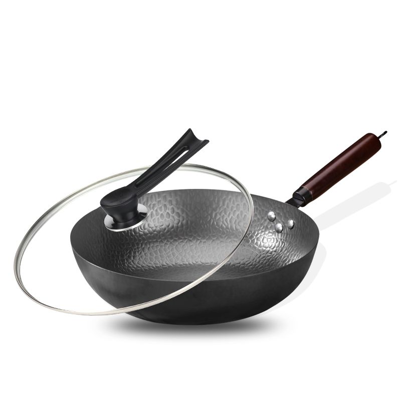 欧邦官方旗舰店 【手工铁锅】手工铁锅家用锻打铁炒锅无涂层不粘锅