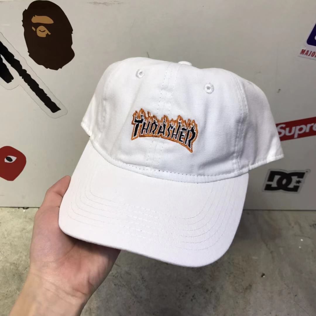 車車代購 潮牌新款潮牌帽Thrasher Flame Old Timer Hat火焰彎檐帽棒球帽鴨舌帽
