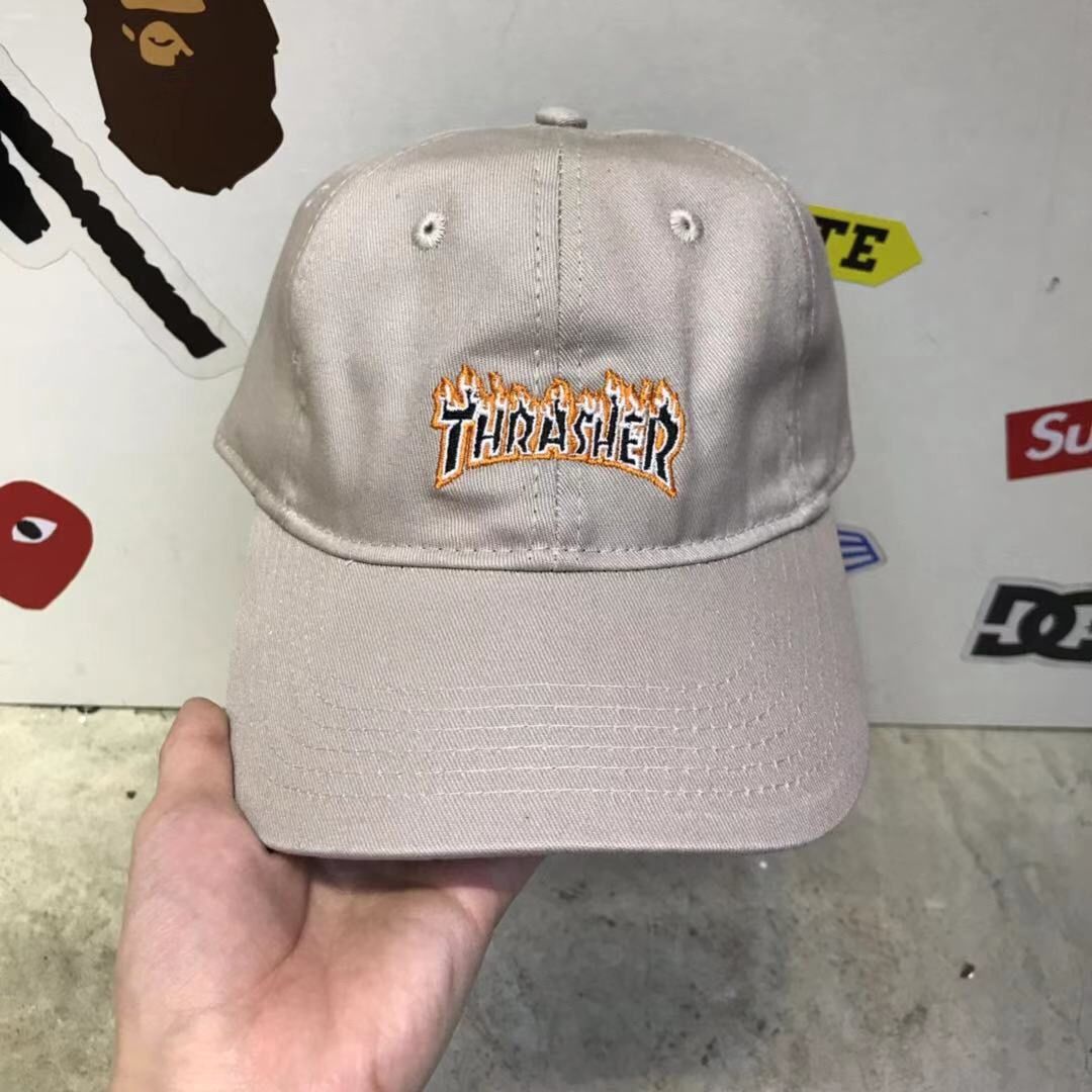 車車代購 潮牌新款潮牌帽Thrasher Flame Old Timer Hat火焰彎檐帽棒球帽鴨舌帽