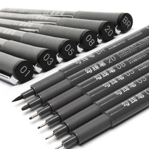 得力s573针管勾线笔用漫画笔描边描线专用防水美术动漫勾边笔6支