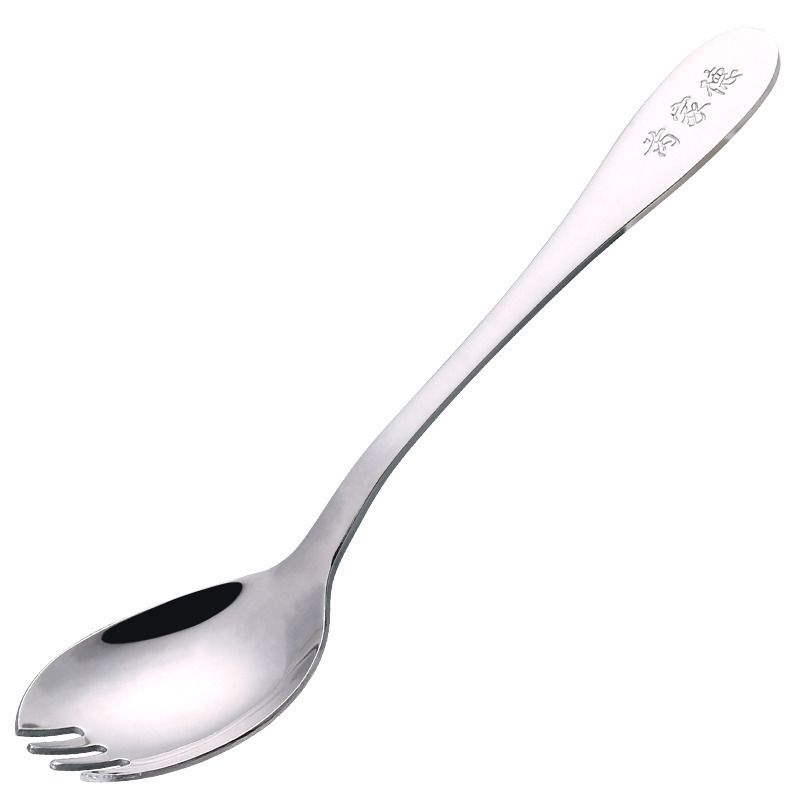 不锈钢两用叉勺方便面勺沙拉勺叉勺一体 叉勺304勺叉勺两用