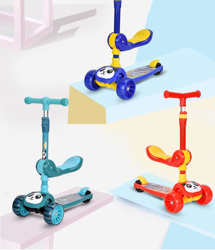 滑板车儿童1-3-6岁可坐三合一男女宝宝音乐闪光小孩踏板车溜溜车ZZX