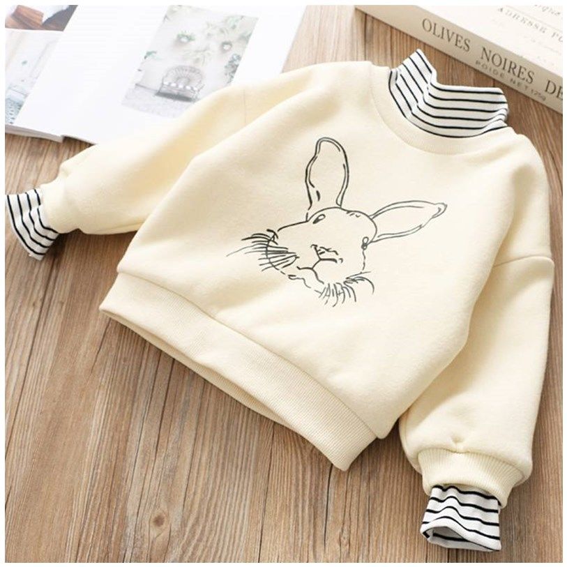Plush thickened velvet sweater for boys and girls autumn and winter children's long sleeve T-shirt children's hooded warm top
