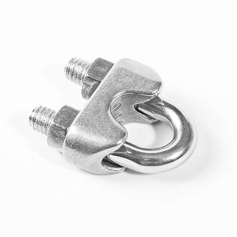 304不锈钢钢丝绳夹头 u型卡头锁扣卡扣 紧固重型 双卡 不锈钢卡头_双