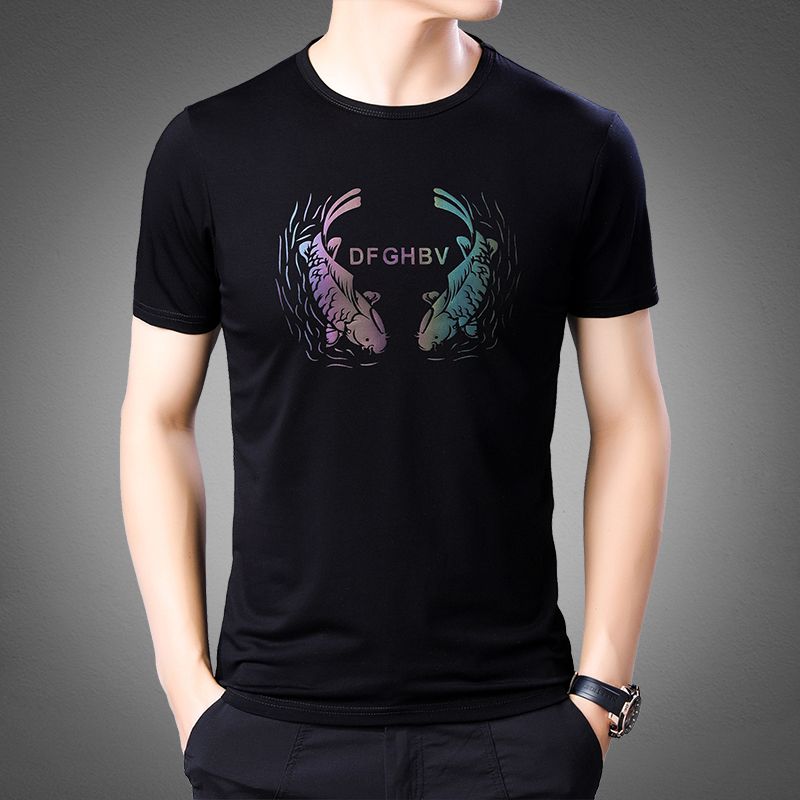 Short sleeve t-shirt men's Korean fashion crew neck slim T-shirt