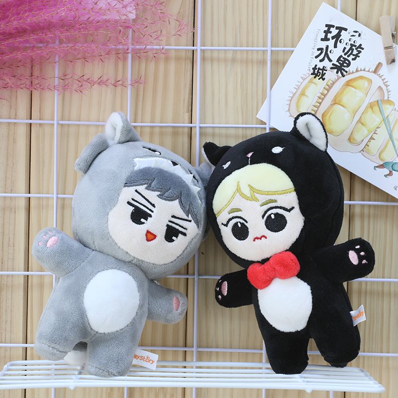 Exo玩偶15cm新动物服金俊勉朴灿烈都暻秀金钟仁吴世勋边伯贤公仔 虎窝拼