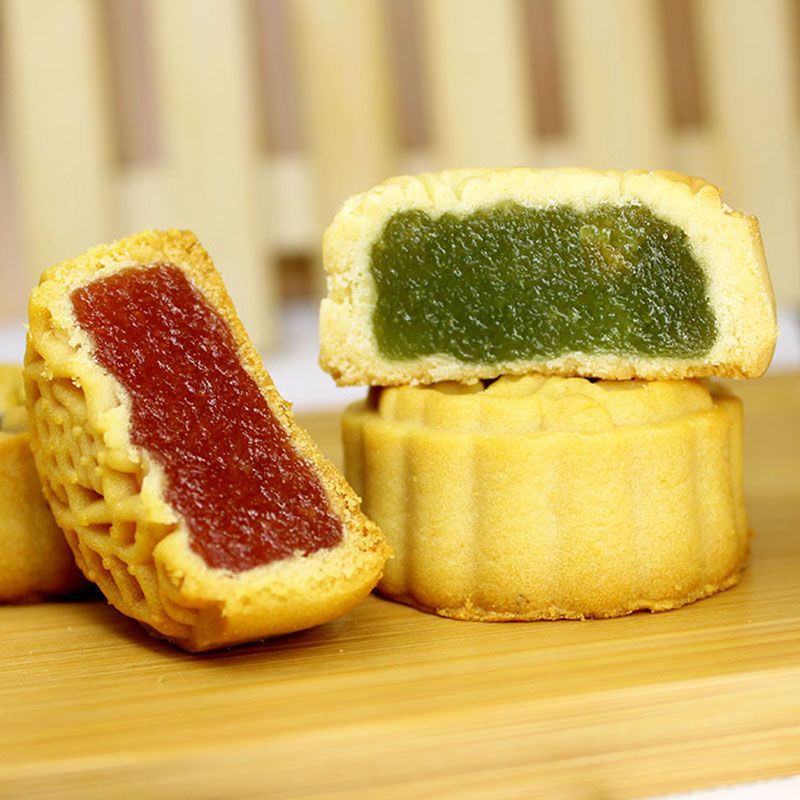 福隆祥酥皮五仁月饼黑芝麻水果豆沙酥饼24个/3个苏式老式手工批发