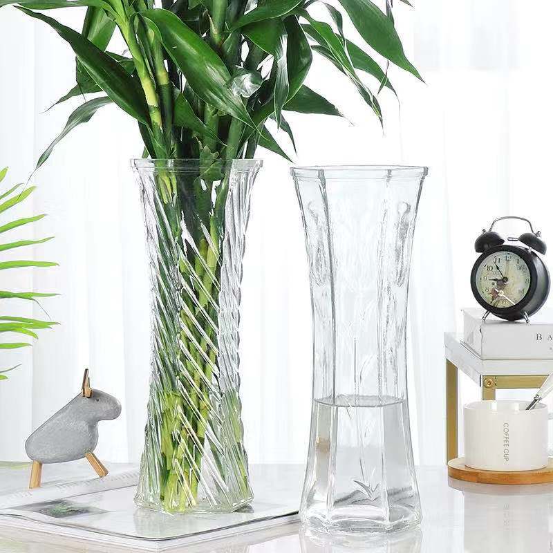 Glass vase transparent hydroponic Fugui bamboo Lily Vase Decoration living room flower arrangement dry flower Nordic family extra large