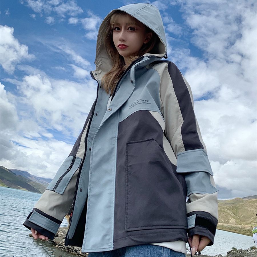 2020春秋新款工装外套女韩版宽松学生大码胖mm休闲外套潮百搭风衣