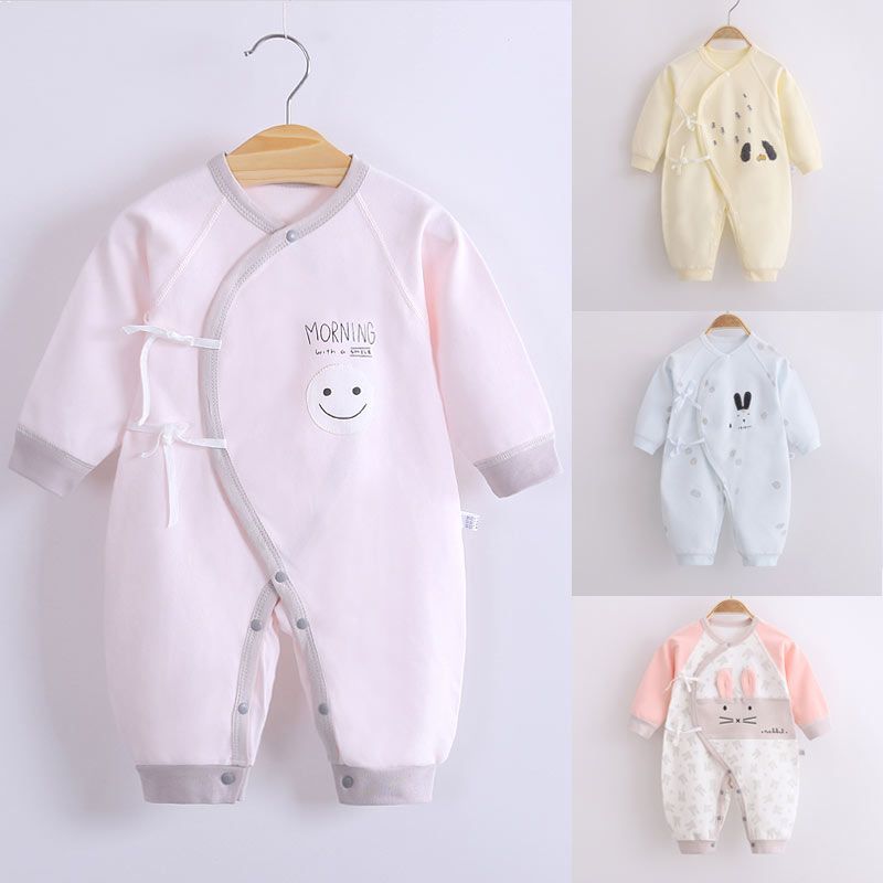 Newborn one piece clothes spring and autumn warm pure cotton baby clothes baby long sleeve crawling clothes
