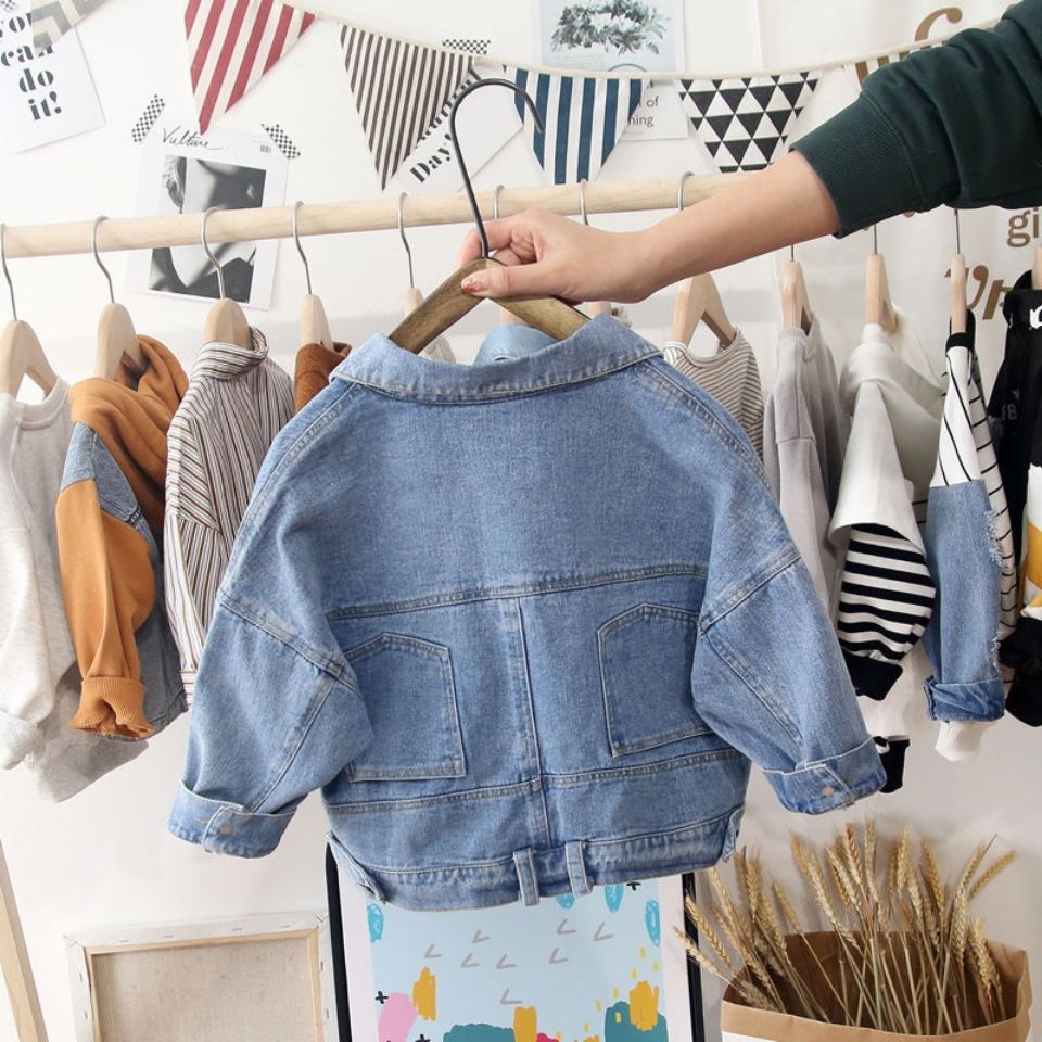 Boys and Girls Denim coat spring and autumn new children's wear children's top 2019 foreign style baby Korean jacket baby clothes