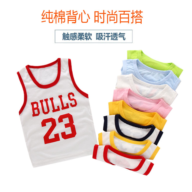 Children's Vest all cotton baby thin sling boys and Girls Summer bottom baby hurdle sweaters