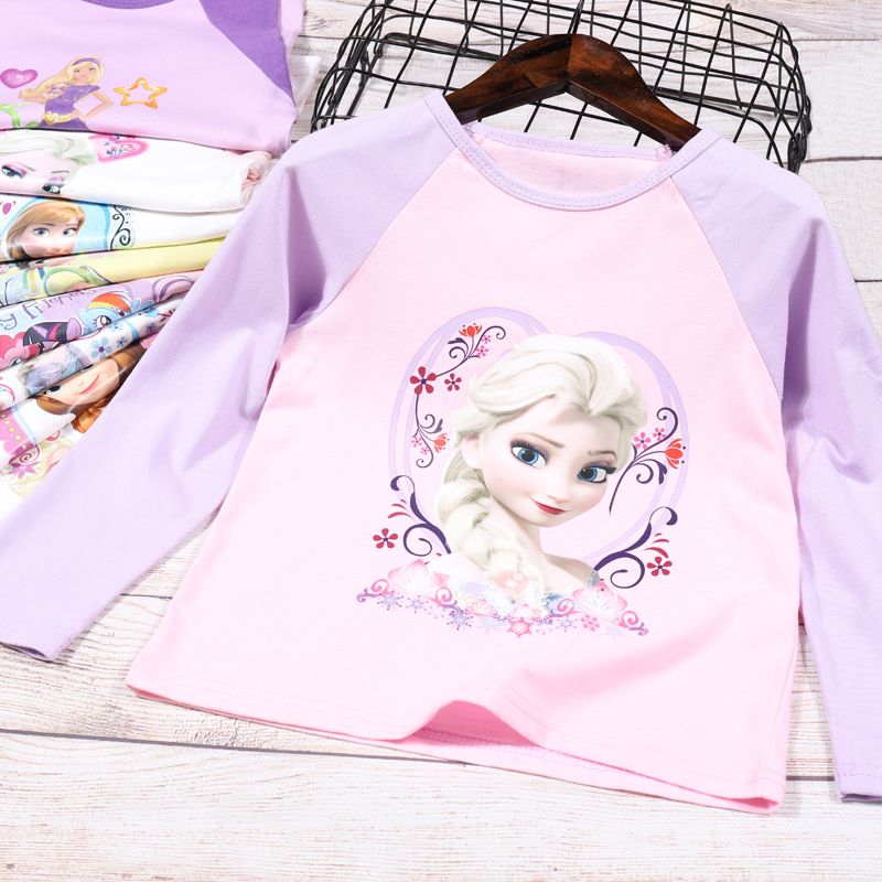 Spring new autumn girls' long sleeve T-shirt thin baby top children's cartoon Princess bottoming shirt Han banchao