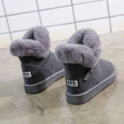 棉鞋女冬雪地靴女款加厚短筒靴休闲保暖鞋子女学生平底防滑女靴子
