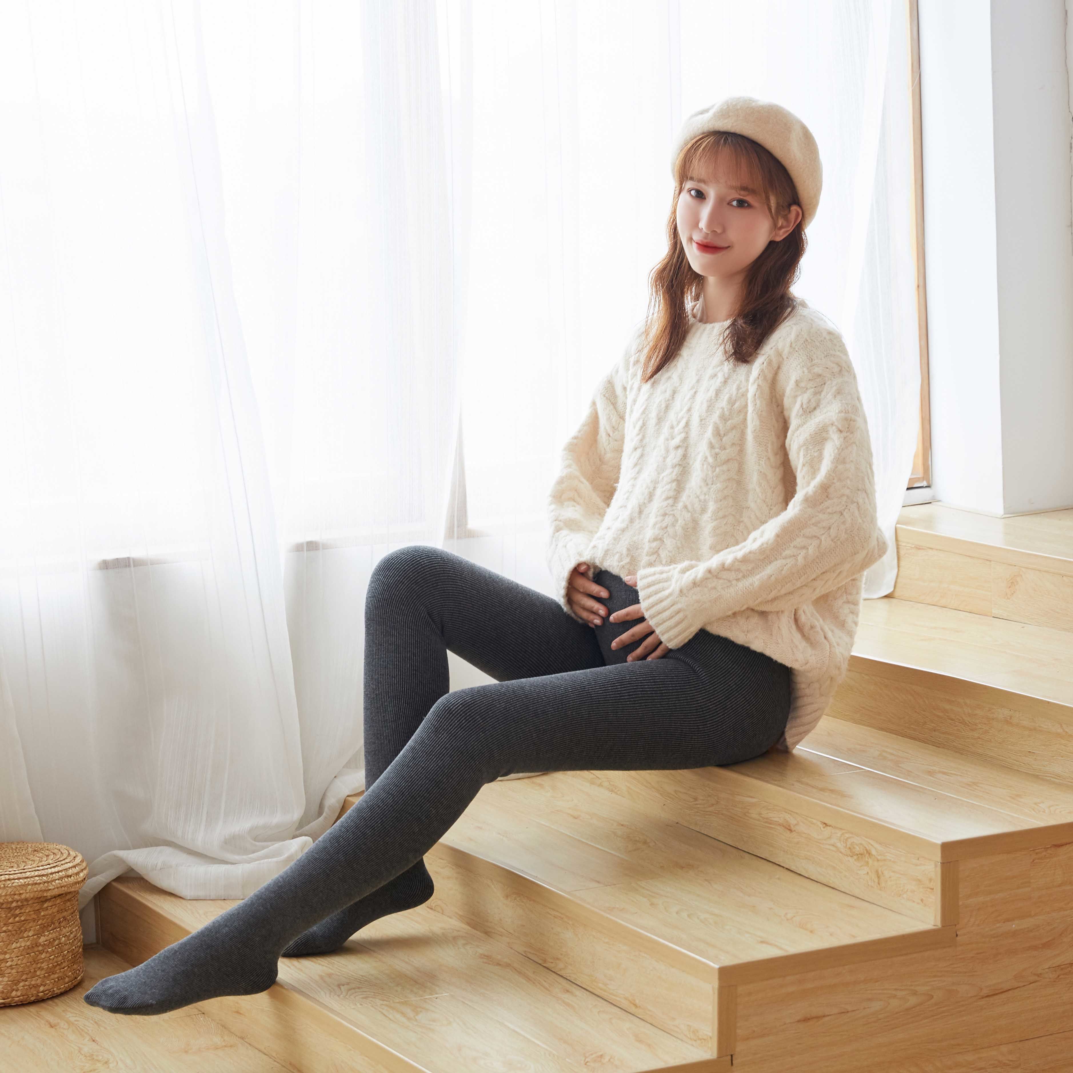 袜子秋季螺纹冬装加厚裤袜孕妇打底