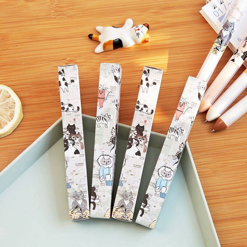 晨光喵屋力中性笔走珠笔限定盲盒小学生卡通签字水笔黑按动子弹头