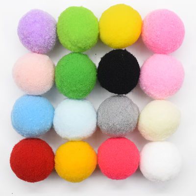 幼儿园创意手工材料毛绒球diy彩色服装鞋帽饰品包装饰毛毛球3厘米【2