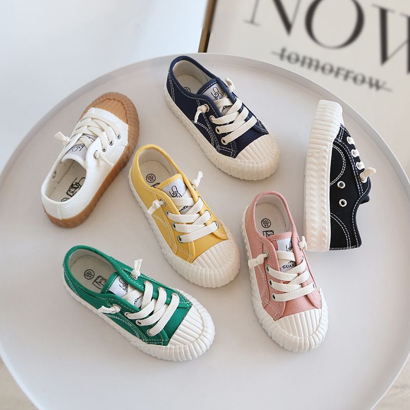 Children's biscuit shoes small white shoes new canvas boys and girls Korean version of breathable non slip casual children's canvas shoes