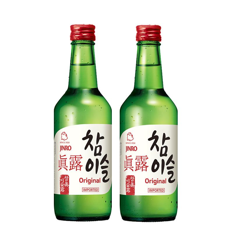 韩国原装进口烧酒真露竹炭烧酒清酒高颜值聚会酒201度360ml2瓶
