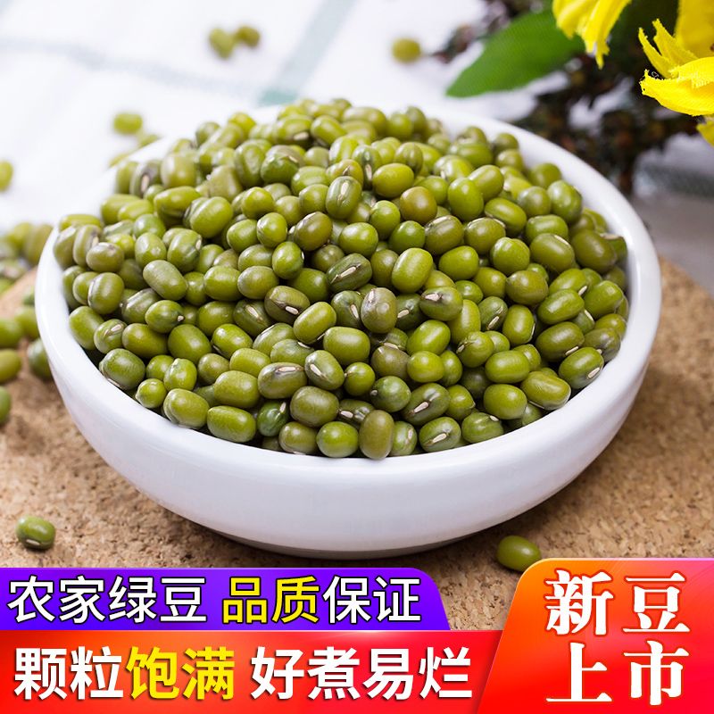 农家新鲜笨绿豆发豆芽五谷杂粮绿小豆颗粒饱满肉多皮薄真空包350g