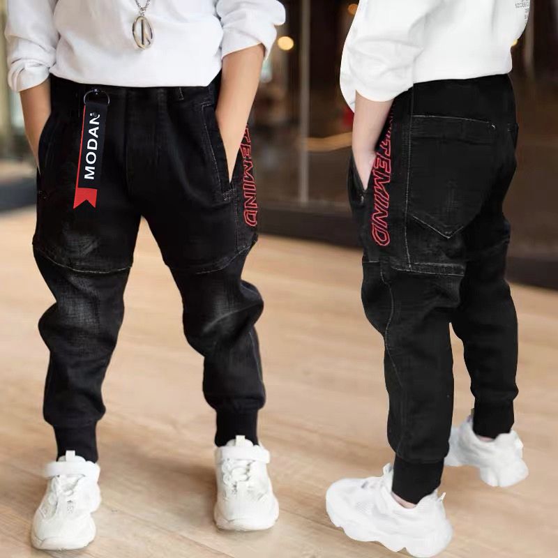 Children's wear jeans boys' trousers spring and autumn new children's pants little boys' casual pants big children's loose