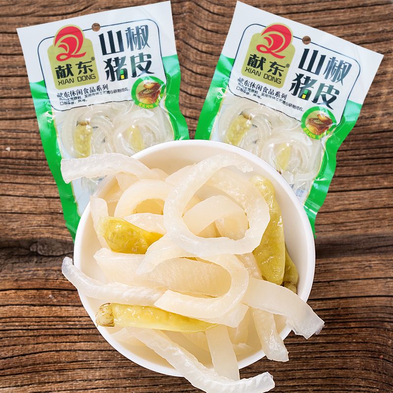 泡椒猪皮整箱90g大袋麻辣小吃山椒猪皮肉皮即食零食小吃休闲食品