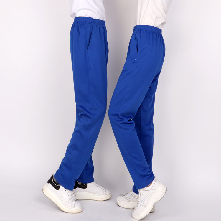 宝蓝色校服裤子两条杠白条细边校服裤纯净版运动裤男学生校裤直筒