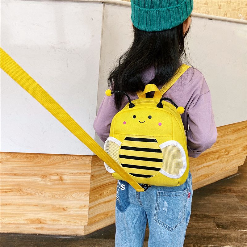 儿童出游书包1-3-5 岁幼儿园宝宝防走失双肩包女孩可爱小蜜蜂背包