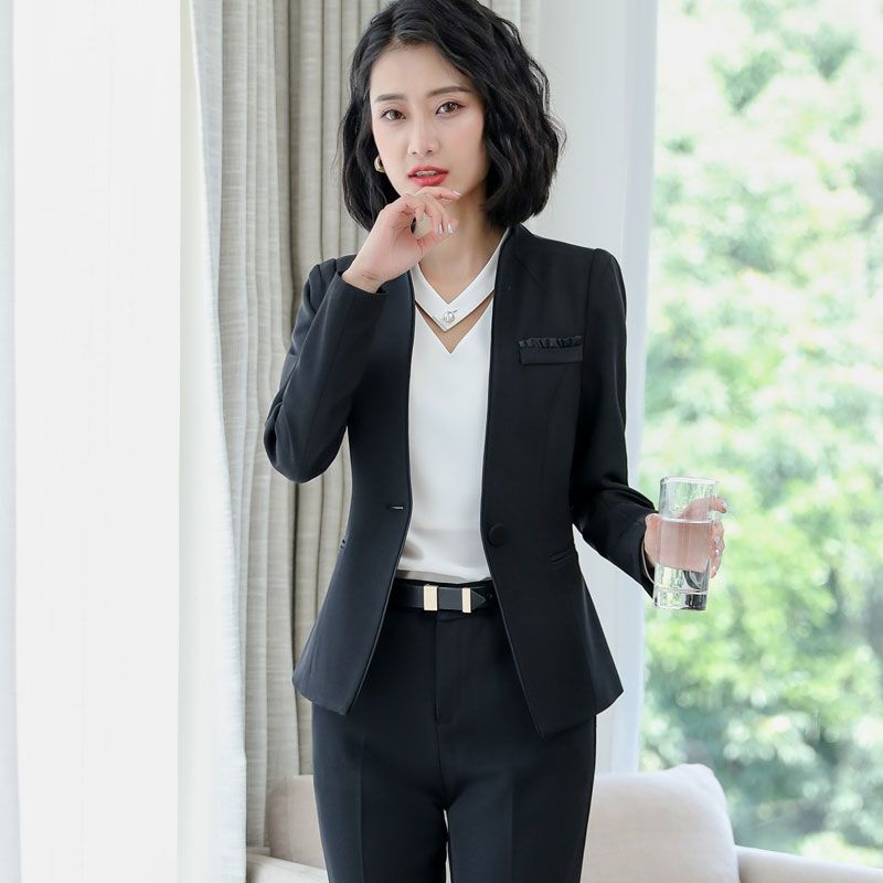 春秋冬职业装女装套装酒店前台工作服西装套装女韩版学生西服外套
