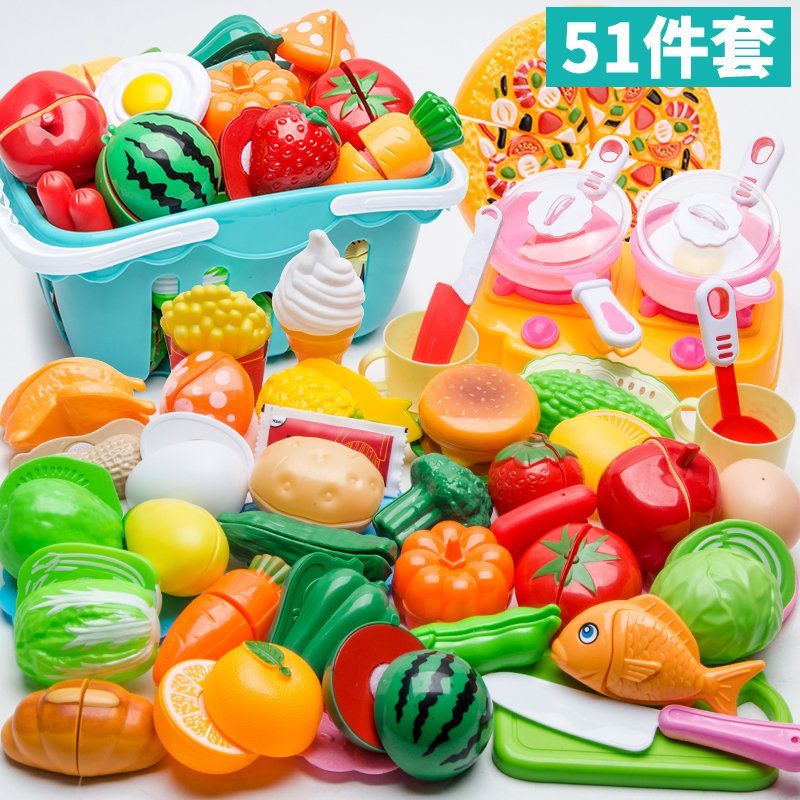 Children's fruit cutting music toy set meal boy family vegetable baby can cut kitchen girl fruit