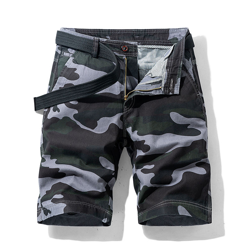 2020 summer thin military camouflage shorts men's Capris loose straight casual pants men's tooling Capris