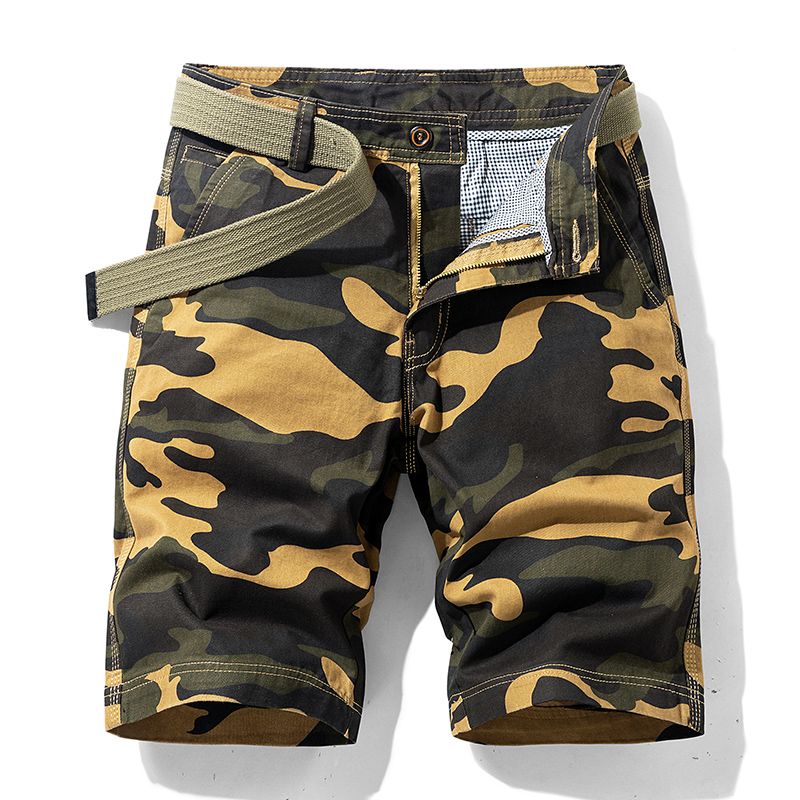 2020 summer thin military camouflage shorts men's Capris loose straight casual pants men's tooling Capris